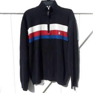 Mens XL US Polo Assn * NOT RALPH LAUREN*Sweater Shirt Blue with Red and White
